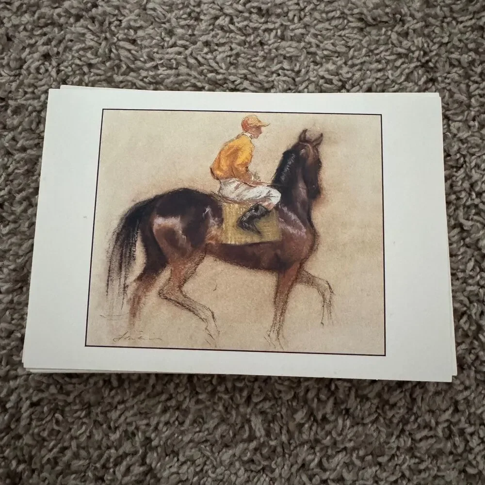 Vintage Hallmark Thoroughbred Note Cards Blank Stationery Boxed Set Horse Racing